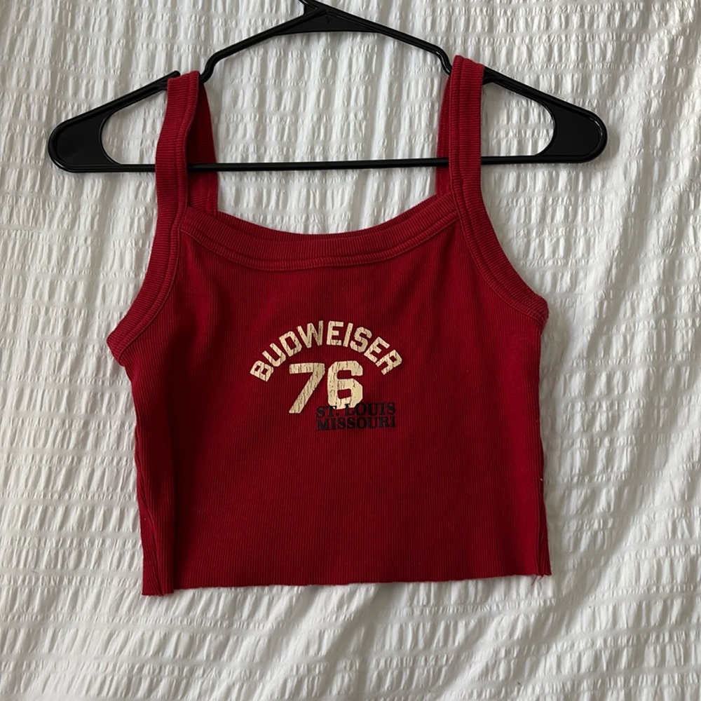 PacSun Budweiser Red Tank Top Cropped